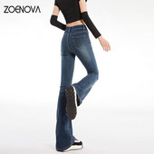 ZOENOVA Νέο ψηλόμεσο τζιν για γυναίκες Vintage streetwear Y2K Φαρδύ παντελόνι μόδας Vintage φαρδύ παντελόνι Κομψό κορεάτικο σχέδιο