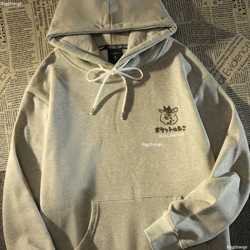 Uus Retro Cat kapuutsiga Tänavarõivad Naiste lahtised Jaapani ülisuured hõberebane sametmantel Y2k dressipluusid vabaaja Kawaii riided