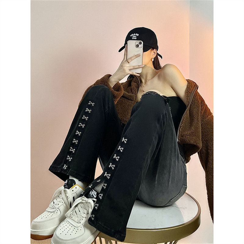 Lepršave traperice Ženske traper hlače visokog struka Za žene Poderane elastične uske modne klasične traperice širokih nogavica za slobodno vrijeme