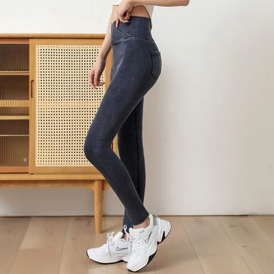 Vintage μπλε τζιν Γυναικείο σέξι στενό κολάν ψηλόμεσο παντελόνι 2022 ψηλόμεσο ελαστικό γυναικείο streetwear Γυναικείο παντελόνι