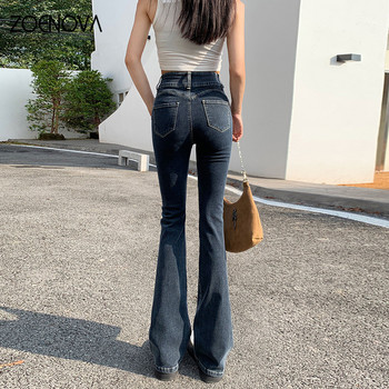 ZOENOVA Flare Wide Leg Jeans Γυναικείο ελαστικό ψηλόμεσο Skinny μαμά τζιν παντελόνι 2023 Fashion Oversize Casual Παντελόνι Streetwear