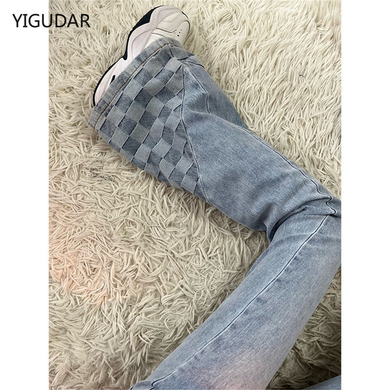 Vibe Button Fly Ženske široke traperice s neobrađenim porubom Jesenske modne ženske traper hlače Jean Femme uske traperice punog struka