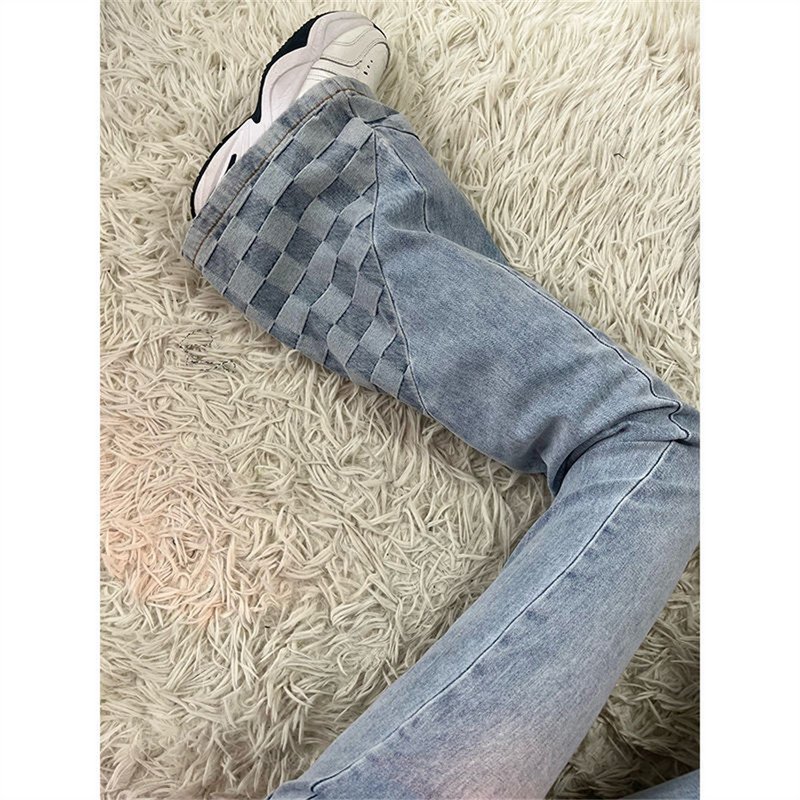 Vibe Button Fly Ženske široke traperice s neobrađenim porubom Jesenske modne ženske traper hlače Jean Femme uske traperice punog struka