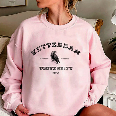 Φούτερ Six of Crows Crewneck No Mourners No Funerals Hoodies Ketterdam Crow Club πουλόβερ Unisex Μοντέρνα φούτερ με μανίκια