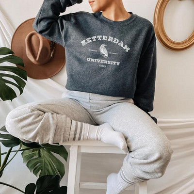 Φούτερ Six of Crows Crewneck No Mourners No Funerals Hoodies Ketterdam Crow Club πουλόβερ Unisex Μοντέρνα φούτερ με μανίκια