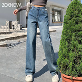 ZOENOVA Y2K Νέο ανοιξιάτικο vintage φαρδύ παντελόνι Streetwear Γυναικεία μόδα Famale Ρούχα Φαρδιά casual τζιν ίσιο παντελόνι