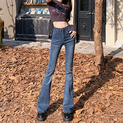 ZOENOVA 2023 Ανοιξιάτικο αμερικανικό Y2K ρετρό παντελόνι σε στυλ Streetwear Ψηλόμεσο παντελόνι με φουσκωτό Strecth Jeans Κομψό, ευέλικτο γυναικείο παντελόνι