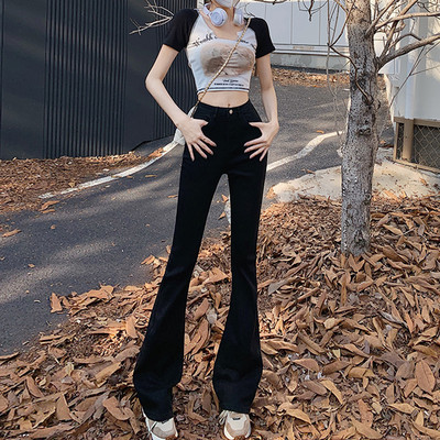 ZOENOVA 2023 Ανοιξιάτικο αμερικανικό Y2K ρετρό παντελόνι σε στυλ Streetwear Ψηλόμεσο παντελόνι με φουσκωτό Strecth Jeans Κομψό, ευέλικτο γυναικείο παντελόνι