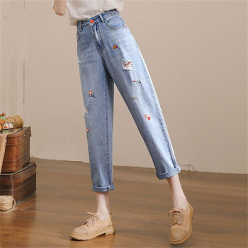 Дамски 2023 г. Нова мода Slim Fit Flare Jeans Vintage Страничен джоб и цип Fly Висока талия Деним Женски панталон до глезена pantalon homme