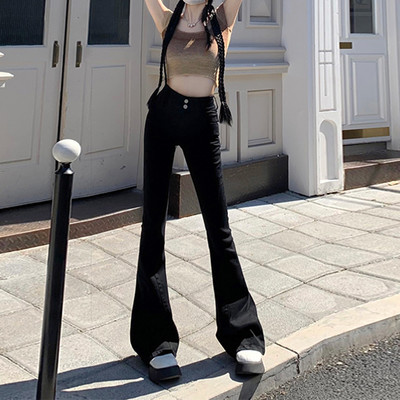 ZOENOVA Y2k Women Hot Δημοφιλές ολόσωμο φαρδύ παντελόνι Jean Spring Retro Flare Vintage μαύρο μπλε τζιν φαρδύ casual παντελόνι