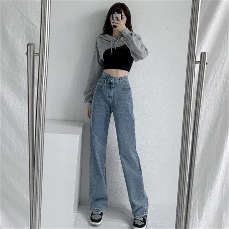 2022 γυναικείο τζιν ψηλόμεσο y2k Γυναικείο τζιν με φαρδύ πόδι φαρδύ γυναικείο τζιν τζιν Παντελόνι τζιν παντελόνι για μαμά τζιν παντελόνι