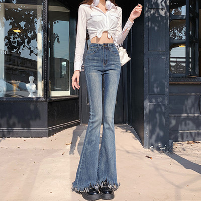 ZOENOVA 2023 uus Y2K Lady Harajuku kõrge venitusega ebaregulaarne tutiäärsed püksid, kõrge vöökohaga naiste püksid, retrosinine must