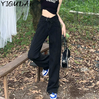 Vintage ženske traperice Široke traperice Harajuku široke traper hlače Prevelika grunge ulična odjeća Y2k jesenske hlače ženske korejske