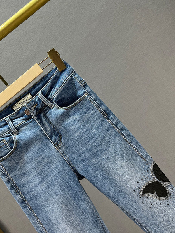 Πουλιέρες πεταλούδα Τζιν Γυναικεία Bling Bling Άνοιξη Φθινόπωρο Γυναίκα Ψηλόμεση Μολύβι Τζιν παντελόνι