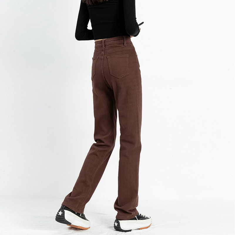 ZOENOVA Straight Y2K Jeans 2023 Άνοιξη Φθινόπωρο Νέο Ψηλόμεσο Στενό Φαρδύ Παντελόνι Γυναικείο 4-Χρωματικό Φαρδύ ελαστικό τζιν παντελόνι