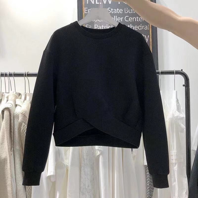 Φούτερ Γυναικεία Casual Cropped Ρούχα College O-Neck Τρυφερό Μόδα All-match Νέοι σκληροί απλοί Ulzzang Άνοιξη Φθινόπωρο Φίλοι