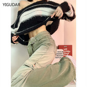 Hlače širokih nogavica Ženske traperice Jesenske traper hlače s visokim strukom Ravne nogavice Jesen 2022. Ležerna odjeća u ulici Gradient zelene hlače