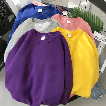 2023 New Nieuwe Vrouwen Effen Kleur Lange Mouwen Oversized Hoodie Sweatshirt Dames Streetwear Slouch Trui Jumper Tops 5 Kleuren