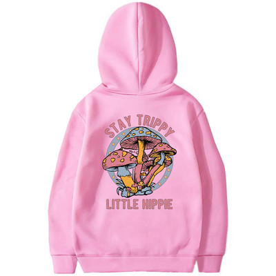 Stay Trippy Little Hippie dressipluus Hoodie Mushroom Kapuutsiga dressipluusid Retro Hipi kapuutsid Looduse armastaja Pullover Taimerõivad