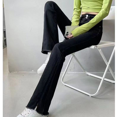 2023. aasta uued naiste elastsed kõrge vöökohaga kitsad teksad Moodsad naiste ühevärvilised taskumoodsed teksad Slim Fit Stretch Denim Pant y2k