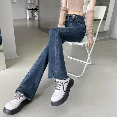 2023. aasta uued naiste elastsed kõrge vöökohaga kitsad teksad Moodsad naiste ühevärvilised taskumoodsed teksad Slim Fit Stretch Denim Pant y2k