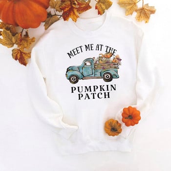 Hello Pumpkin Print Суитшърт Thankful Grateful Blessed Hoodie Дамска мода Пуловер за Деня на благодарността Streetwear Дрехи за Хелоуин