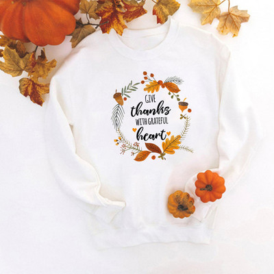 Γεια σου μπλούζα με στάμπα κολοκύθας Ευχαριστώ Ευγνώμονες Ευλογημένες Γυναικείες Μόδα Πουλόβερ Ευχαριστιών Streetwear Απόκριες Ρούχα