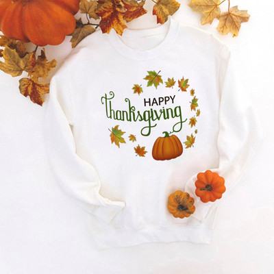 Γεια σου μπλούζα με στάμπα κολοκύθας Ευχαριστώ Ευγνώμονες Ευλογημένες Γυναικείες Μόδα Πουλόβερ Ευχαριστιών Streetwear Απόκριες Ρούχα