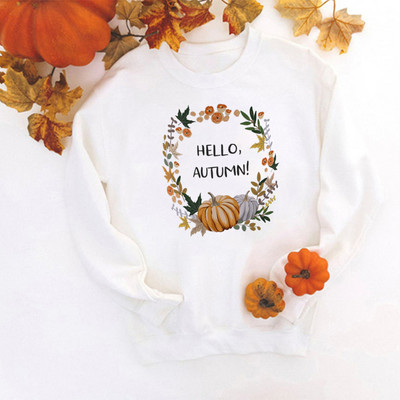 Γεια σου μπλούζα με στάμπα κολοκύθας Ευχαριστώ Ευγνώμονες Ευλογημένες Γυναικείες Μόδα Πουλόβερ Ευχαριστιών Streetwear Απόκριες Ρούχα