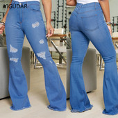 Naiste Denim Flare Teksad Naised lõhkised Teksad Denim Kitsad teksad Püksid Naiste laia sääreauguga Teksad Street Style y2k Seksikad teksad