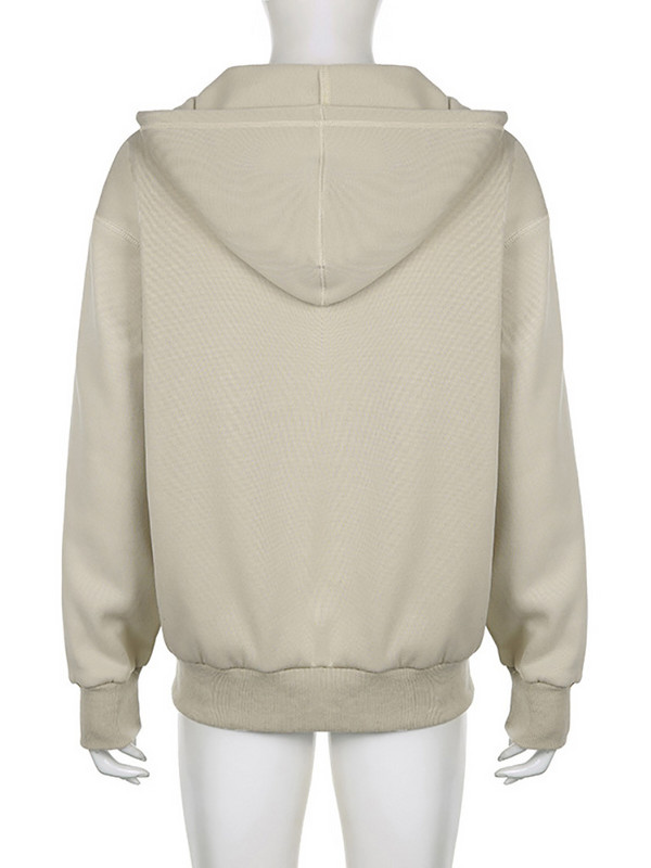 ALLNeon Y2K Fairy Grunge Floral Print Zip Up Χακί Hoodies Retro 90s Aesthetics Τσέπες Μπροστινά Μακρυμάνικα Υπερμεγέθη μπουφάν Νέα