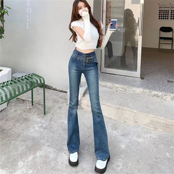 Flare Jeans Χαμηλόμέση Χαλαρό Άνετο Τζιν για Γυναικείο Παντελόνι 2022 Ελαστικό τζιν παντελόνι Boyfriend Style