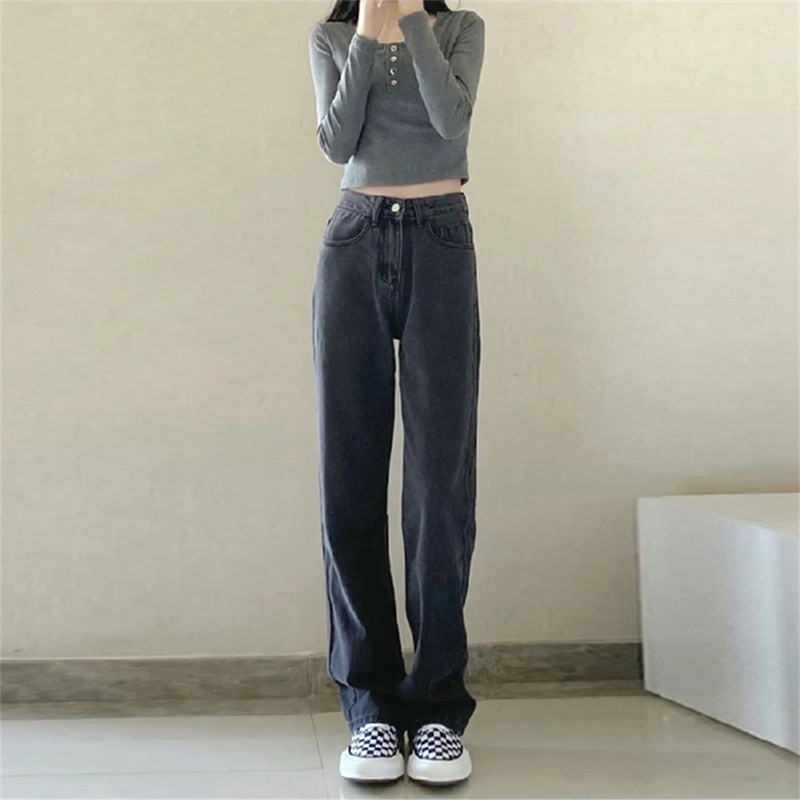 Ženske traperice ravnih nogavica visokog struka Trend traper hlače za 2023. Mom Jean široke hlače Ležerne udobne hlače Prevelike ženske hlače