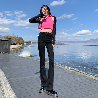 ZOENOVA Γυναικεία τζιν με καστανό καστανό ελαστικό στενό ίσιο 2022 καλοκαιρινό τζιν παντελόνι Γυναικείο Y2k casual streetwear Vintage παντελόνι