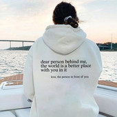 Dear Person Behind Me Hoodie Funny Dear Person Behind Me Positive quotes Αισθητικό πουλόβερ Μοντέρνα ψυχική υγεία Be Kind Hoodies