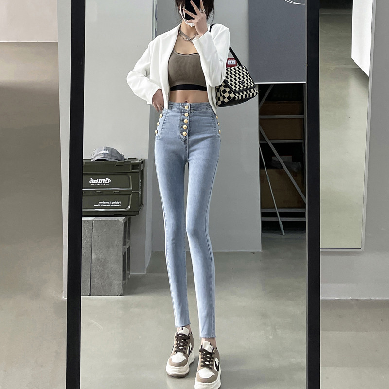 Proljetne rastezljive hlače Ženske traperice Korejska ulična moda Ženske zimske tajice Gotička odjeća visokog struka Yk2 Ženska odjeća