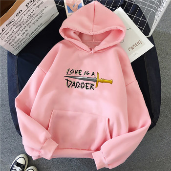 Loki Love Is Dagger Hoodies Мъжки, дамски суитшърт с дълъг ръкав Пуловер Ежедневни модни щампи Свободен голям суичър с качулка