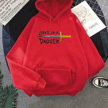 Loki Love Is Dagger Hoodies Мъжки, дамски суитшърт с дълъг ръкав Пуловер Ежедневни модни щампи Свободен голям суичър с качулка