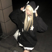 Deeptown Kawaii Hoodies Ιαπωνικά Y2k Star Girl Pink Harajuku Gothic Angel Φούτερ με φερμουάρ Oversize Cutecore μπλούζες Lolita