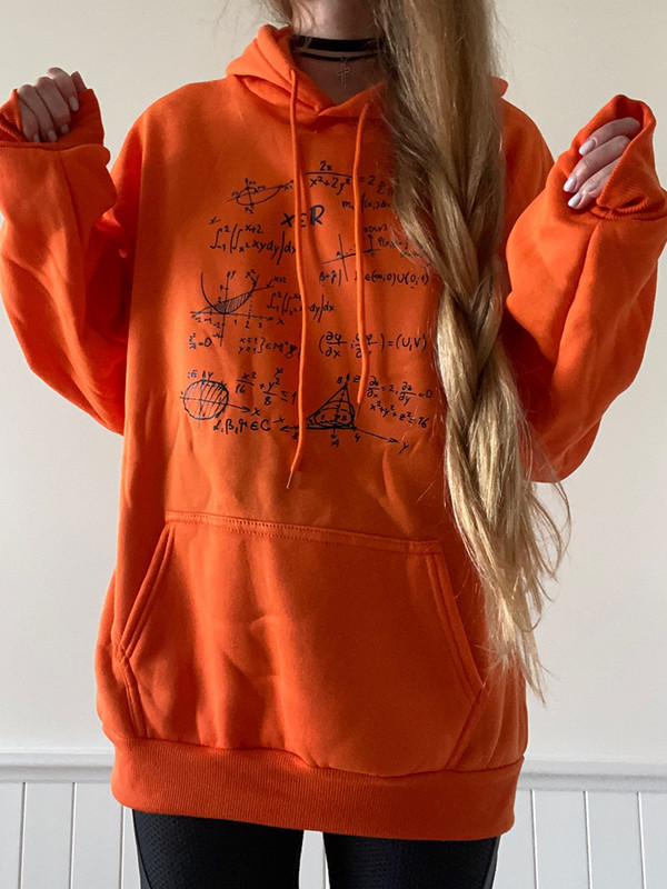 Μαθηματική φόρμουλα με στάμπα Γυναικεία κουκούλα Harajuku Φαρδιά φούτερ Μόδα Fleece Ζεστό Hoodie Vintage Φθινοπωρινό Crewneck Ανδρικό Μπλουζάκι