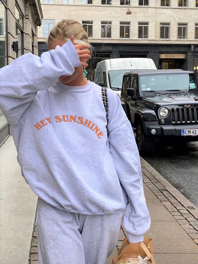 Hey Sunshine Letter Ženske majice s kapuljačom Američka starinska ulična odjeća Kreativnost Hip hop Dugi rukavi Ležerne ženske majice