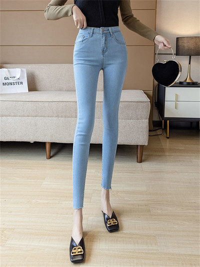 Zimske debele baršunaste ženske traperice visokog struka uske traperice jednostavne flis tople uske rastezljive ženske ležerne traper hlače