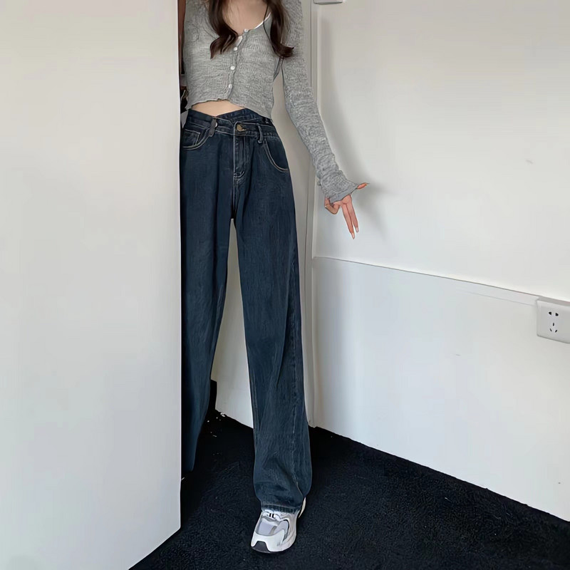 2023, blugi vintage, moda stradă pentru femei, blugi pentru femei cu talie înaltă, picior drept, cu picioare largi