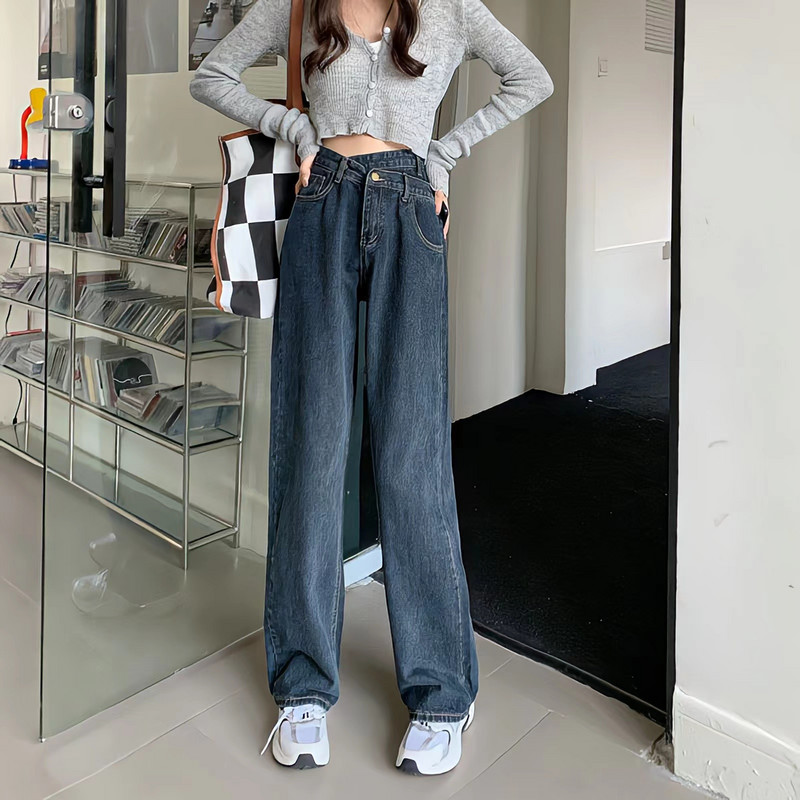 2023, blugi vintage, moda stradă pentru femei, blugi pentru femei cu talie înaltă, picior drept, cu picioare largi