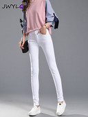 Oversized 26-34 μονό στήθος τζιν παντελόνι με μολύβι Simple Basic ψηλόμεσο λεπτό γυναικείο παντελόνι Casual Vaquero μέχρι τον αστράγαλο