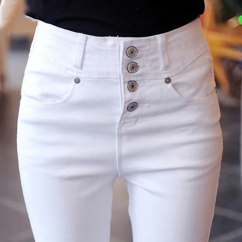 Oversized 26-34 μονό στήθος τζιν παντελόνι με μολύβι Simple Basic ψηλόμεσο λεπτό γυναικείο παντελόνι Casual Vaquero μέχρι τον αστράγαλο