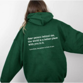 Dear Person Behind Me Hoodie με πουλόβερ τσέπης καγκουρό Vintage αισθητικής κουκούλα με λέξεις στην πλάτη Unisex Μοντέρνα κουκούλα