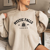 Mystic Falls Φούτερ της Βιρτζίνια Salvatores Hoodie Unisex μακρυμάνικο πουλόβερ με μακρυμάνικο λαιμόκοψη Πουλόβερ με κουκούλα casual πουλόβερ για τους θαυμαστές των βαμπίρ