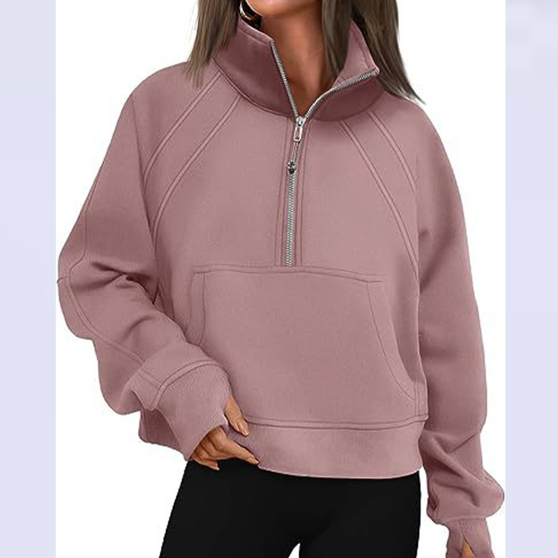 Φθινοπωρινά αθλητικά κομψά νεανικά γυναικεία φούτερ με κουκούλα, όλα ταιριάζουν, ουδέτερα μονόχρωμα μπλουζάκια με μακρυμάνικο γιακά με τσέπη
