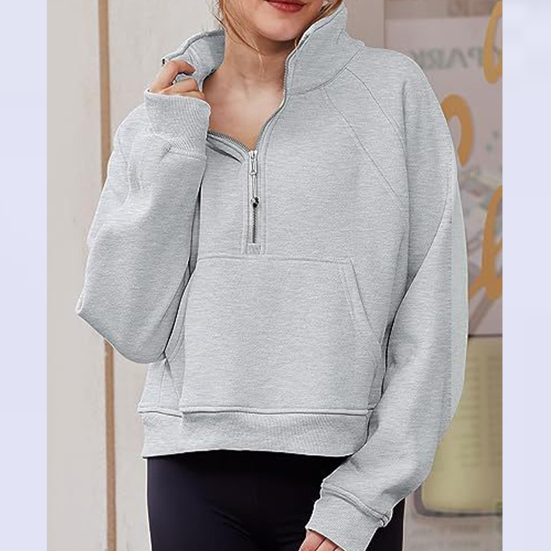 Φθινοπωρινά αθλητικά κομψά νεανικά γυναικεία φούτερ με κουκούλα, όλα ταιριάζουν, ουδέτερα μονόχρωμα μπλουζάκια με μακρυμάνικο γιακά με τσέπη